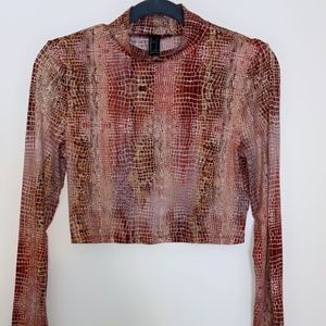 Forever 21 Snake Pattern Crop